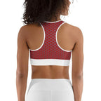 Beehive Geometric Sports Bra Scarlet Red