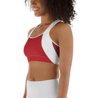 Beehive Geometric Sports Bra Scarlet Red