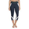 Beehive Geometric Yoga Capris Navy Blue