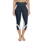 Beehive Geometric Yoga Capris Navy Blue