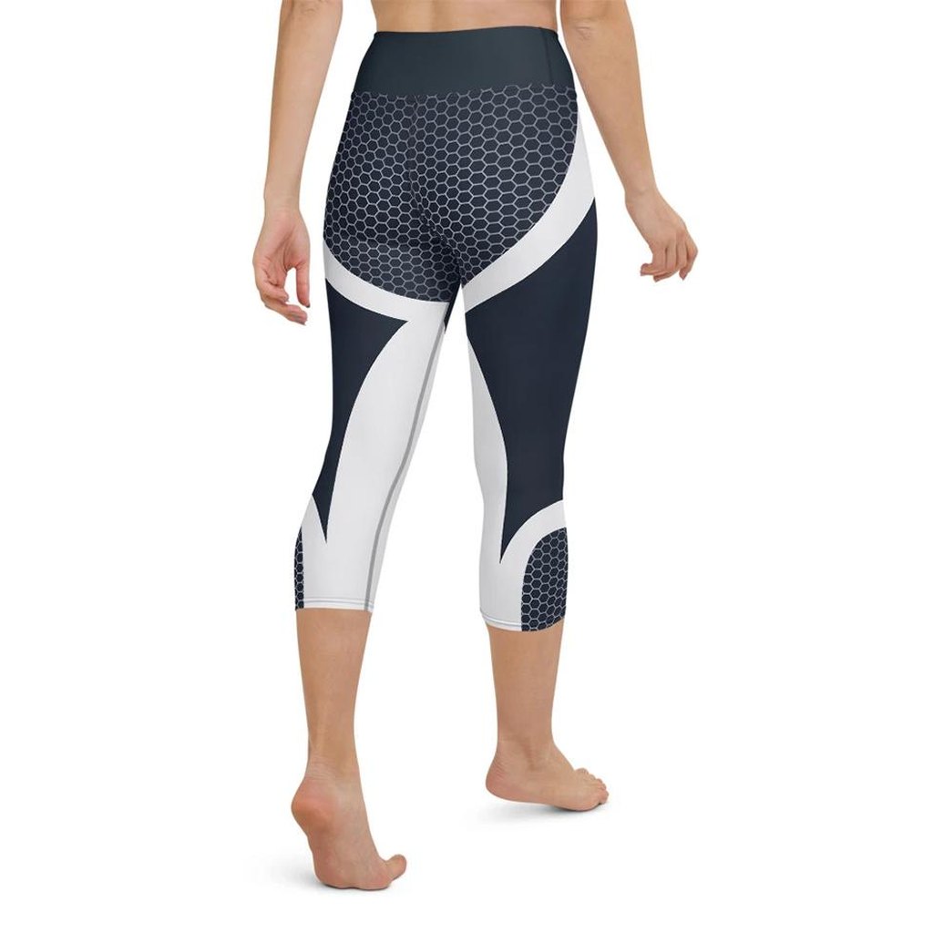 Beehive Geometric Yoga Capris Navy Blue