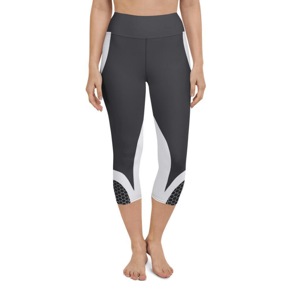 Beehive Geometric Yoga Capris Onyx Black