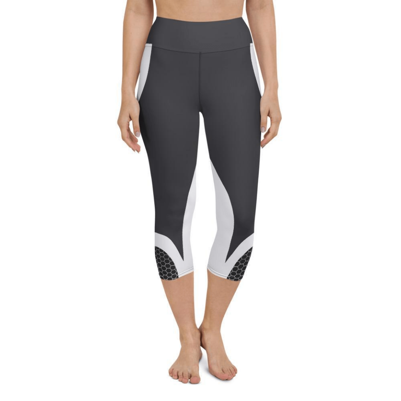 Beehive Geometric Yoga Capris Onyx Black
