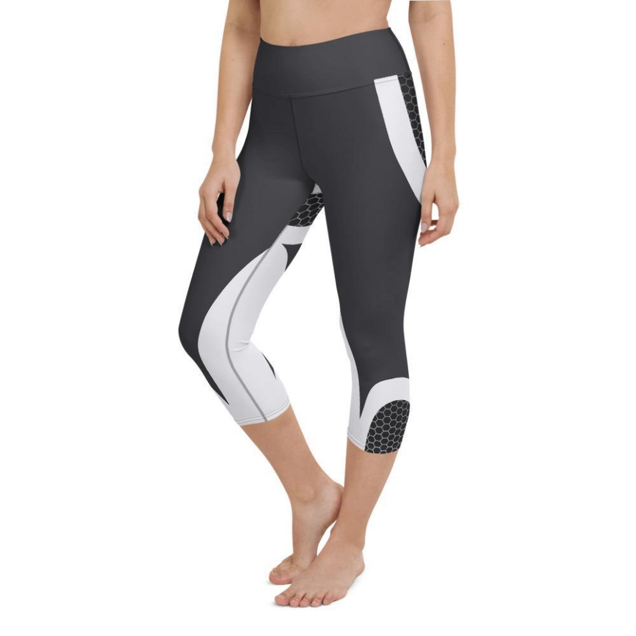Beehive Geometric Yoga Capris Onyx Black