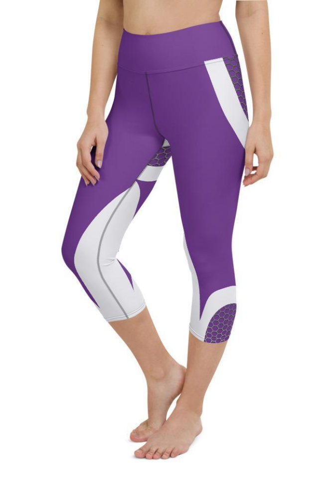 Beehive Geometric Yoga Capris Velvet Purple