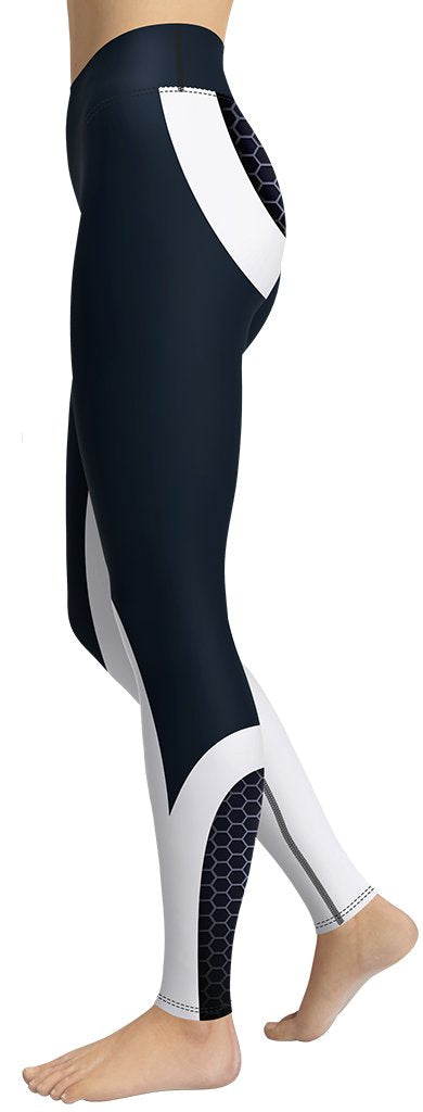 Beehive Geometric Yoga Leggings Navy Blue