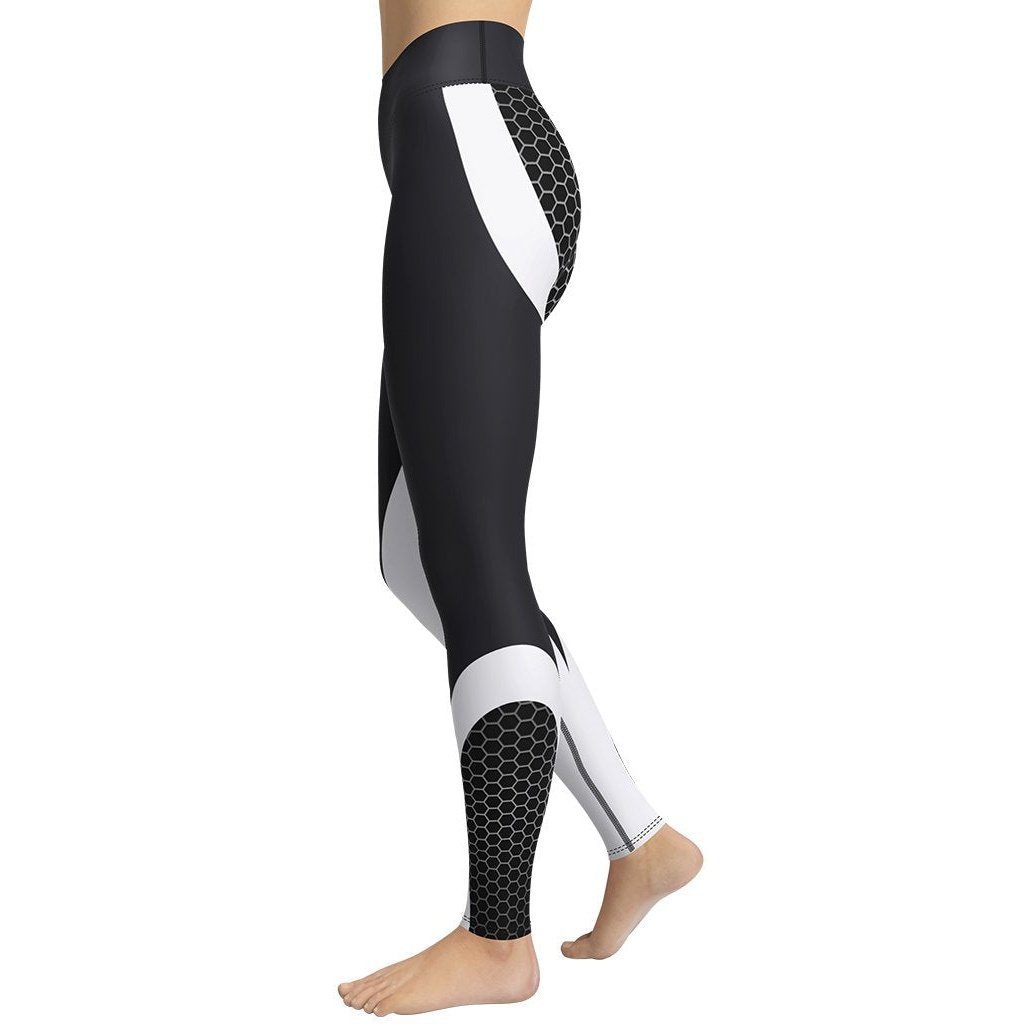 Beehive Geometric Yoga Leggings Onyx Black