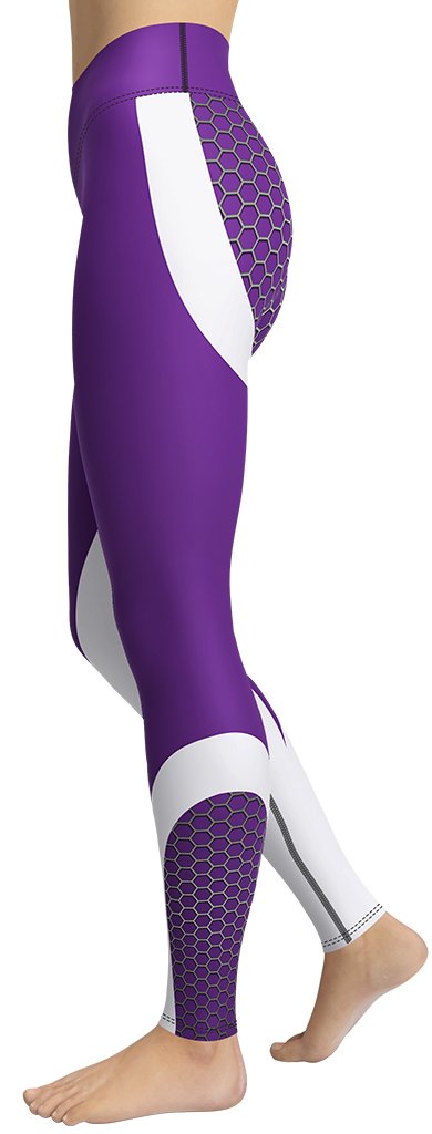 Beehive Geometric Yoga Leggings Royal Purple