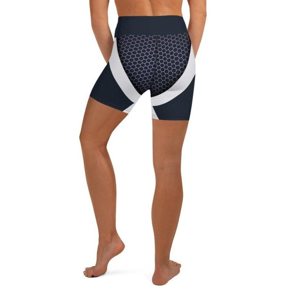 Beehive Geometric Yoga Shorts Navy Blue