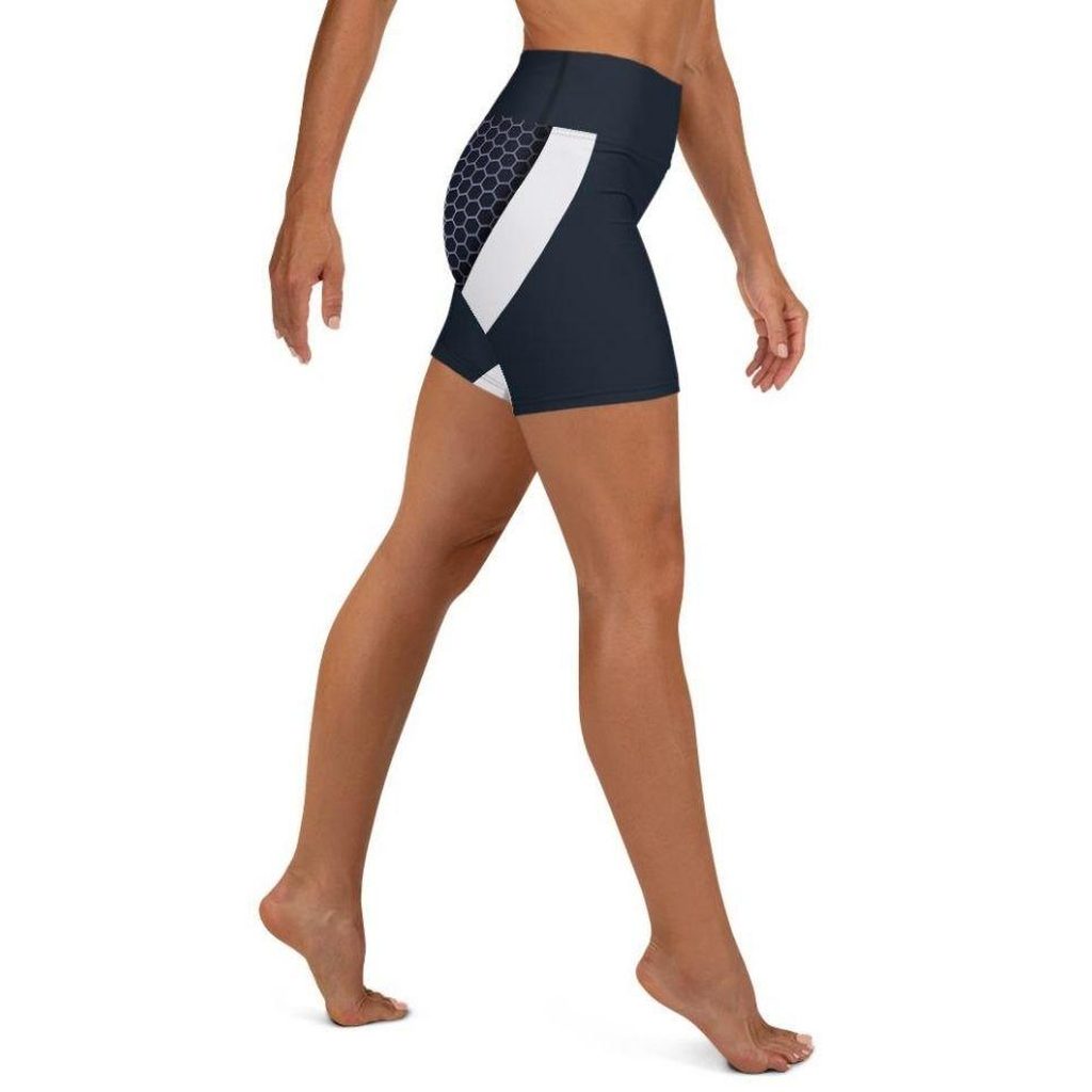 Beehive Geometric Yoga Shorts Navy Blue