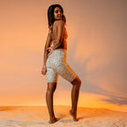 Beige Polka Dot Pattern Biker Shorts