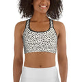 Beige Polka Dot Pattern Sports Bra
