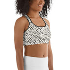 Beige Polka Dot Pattern Sports Bra