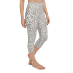 Beige Polka Dot Pattern Yoga Capris