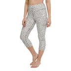 Beige Polka Dot Pattern Yoga Capris