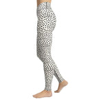 Beige Polka Dot Pattern Yoga Leggings