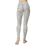 Beige Polka Dot Pattern Yoga Leggings
