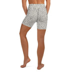 Beige Polka Dot Pattern Yoga Shorts