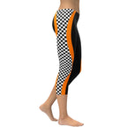 Black and Orange Checkered Capris