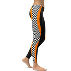 Black and Orange Checkered Leggings