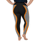 Black and Orange Checkered Plus Size Leggings