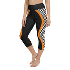 Black and Orange Checkered Yoga Capris
