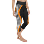 Black and Orange Checkered Yoga Capris