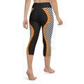 Black and Orange Checkered Yoga Capris
