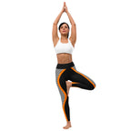 Black and Orange Checkered Yoga Leggings