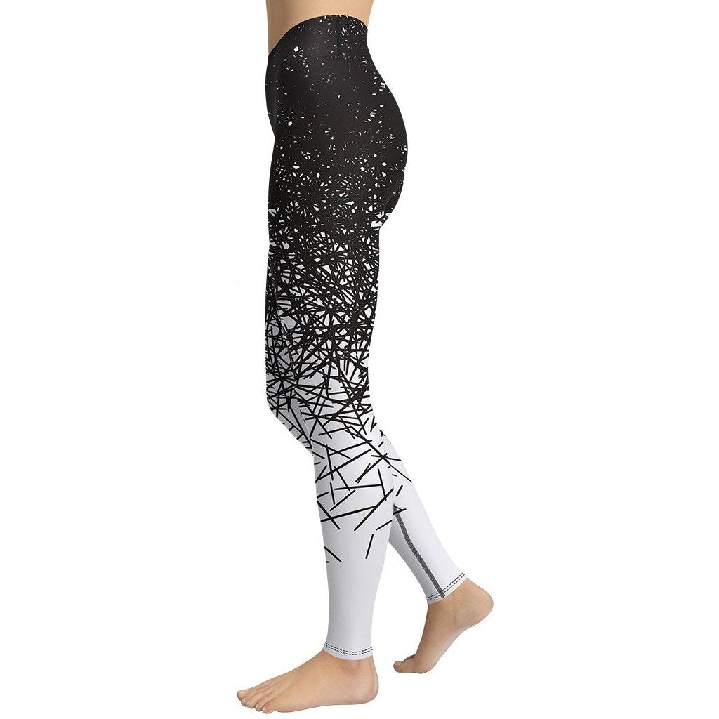 Black and White Ombre Yoga Leggings