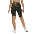 Black & Gold Biker Shorts