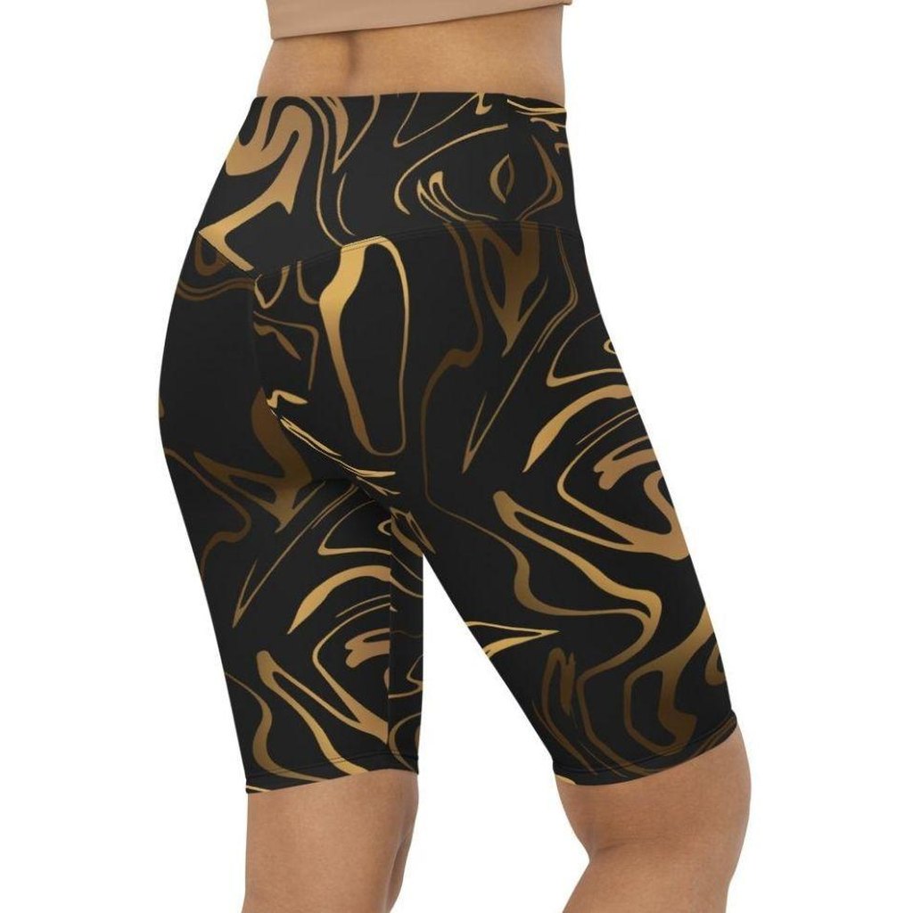 Black & Gold Biker Shorts