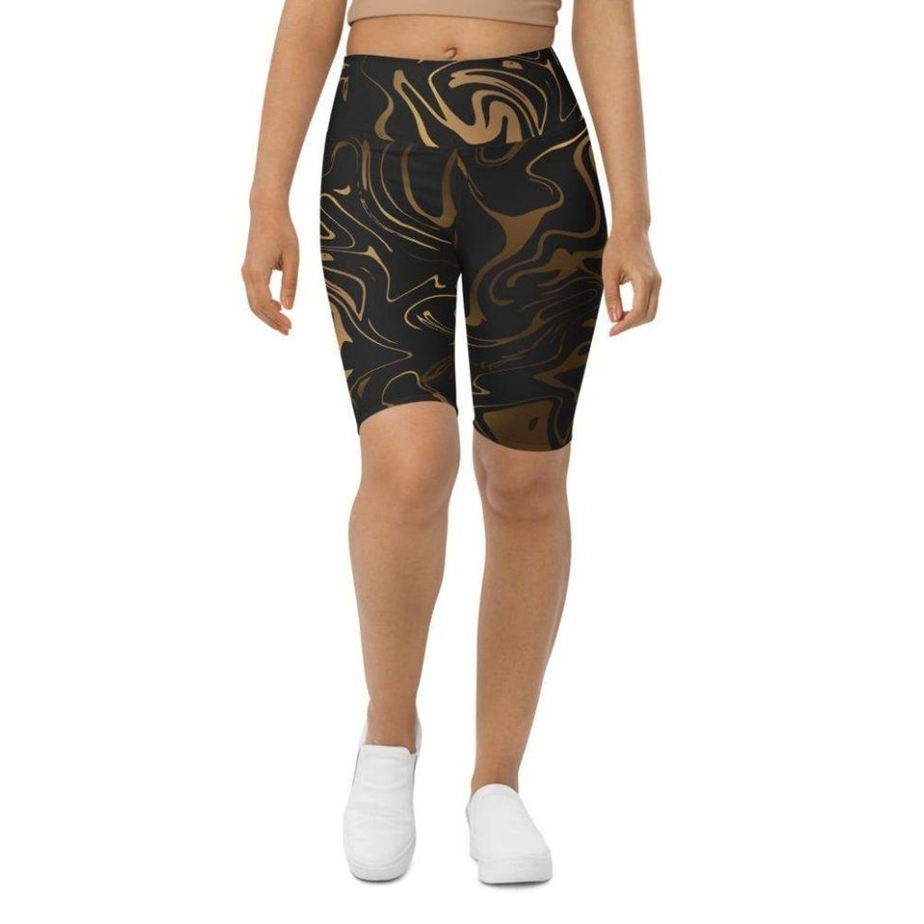 Black & Gold Biker Shorts