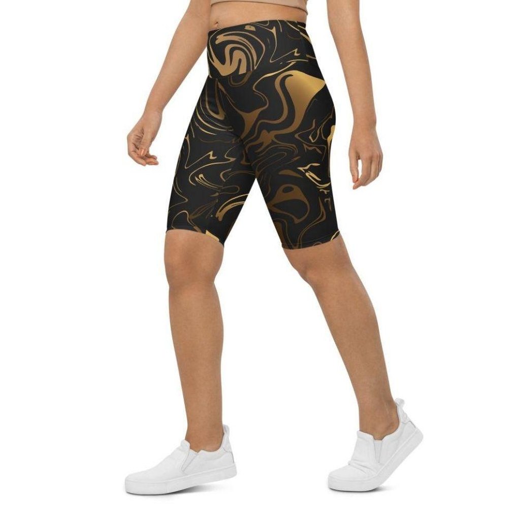 Black & Gold Biker Shorts