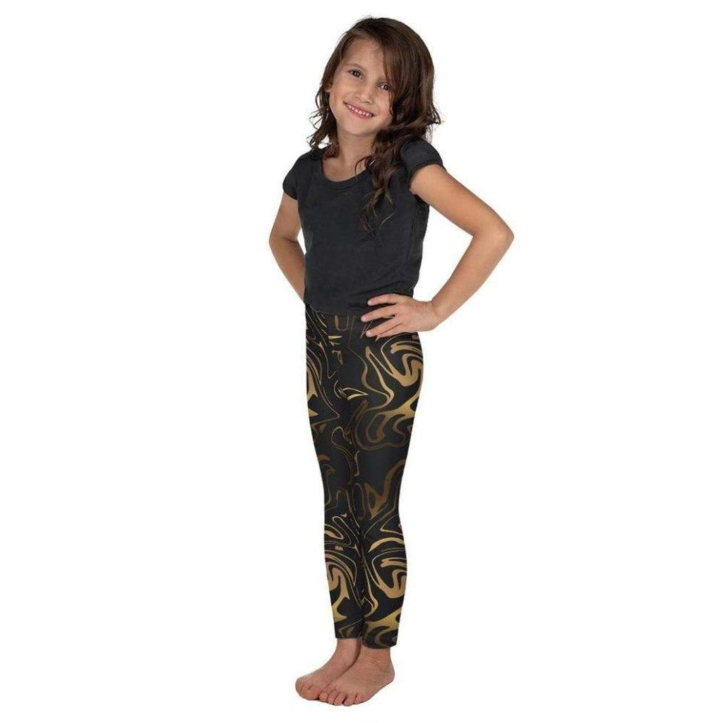 Black & Gold Kid's Leggings