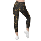 Black & Gold Leggings With Pockets