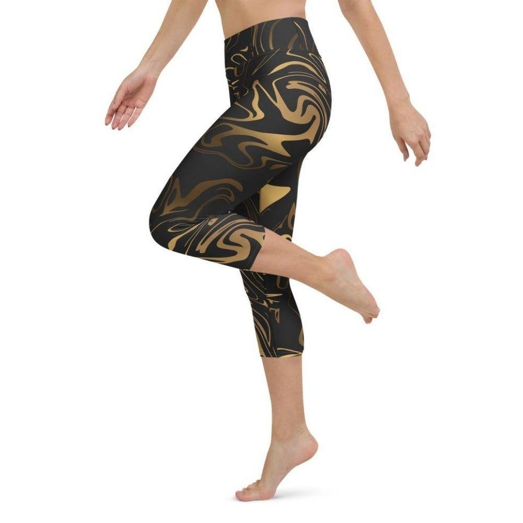 Black & Gold Yoga Capris