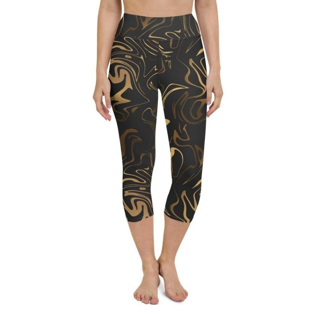 Black & Gold Yoga Capris