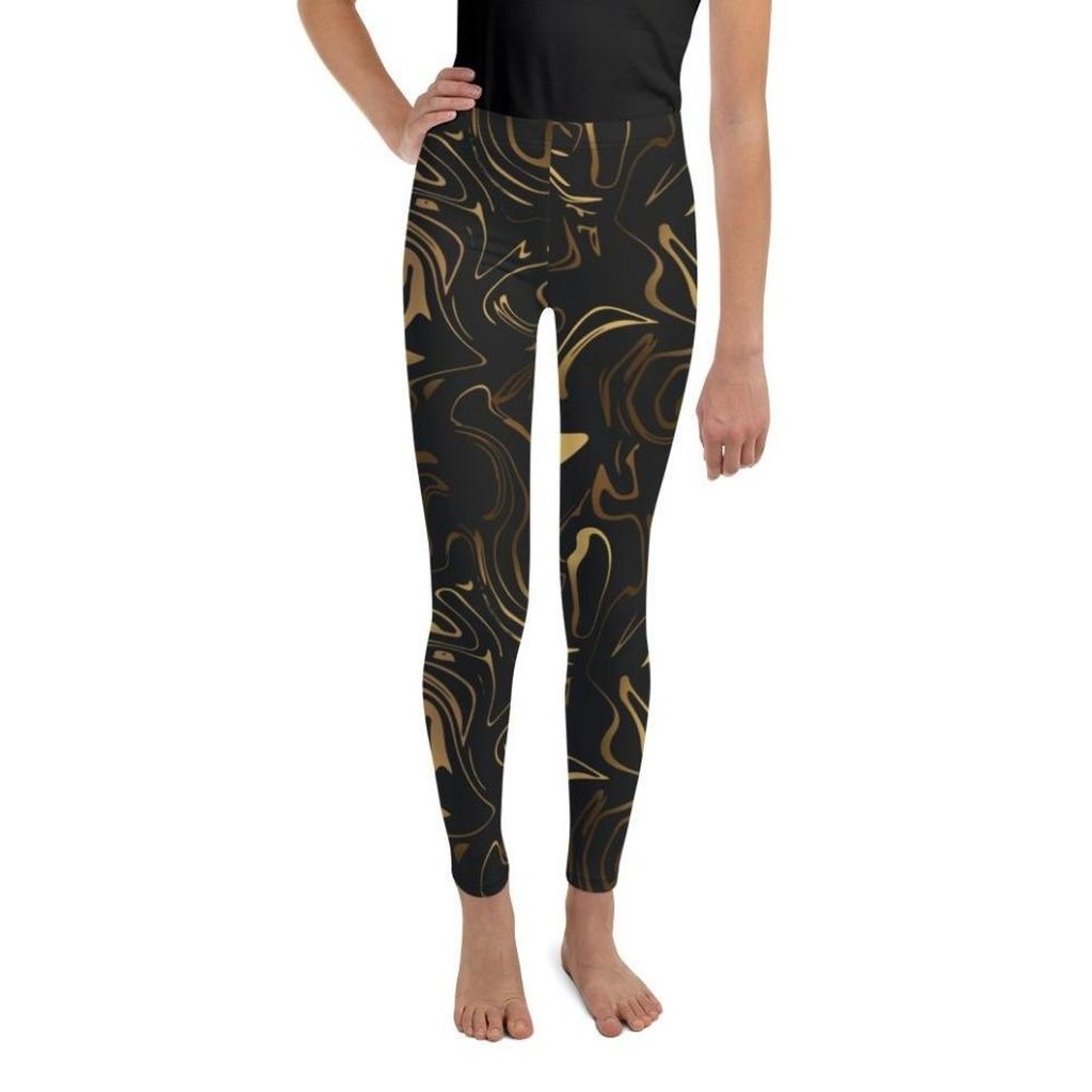 Black & Gold Youth Leggings