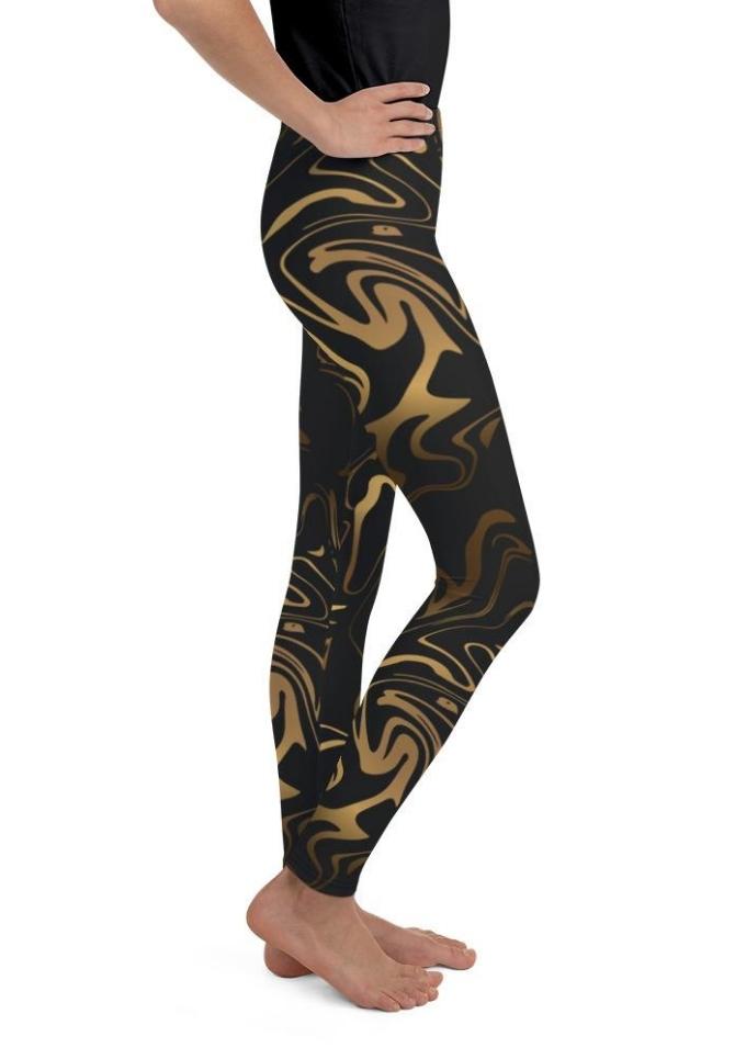 Black & Gold Youth Leggings