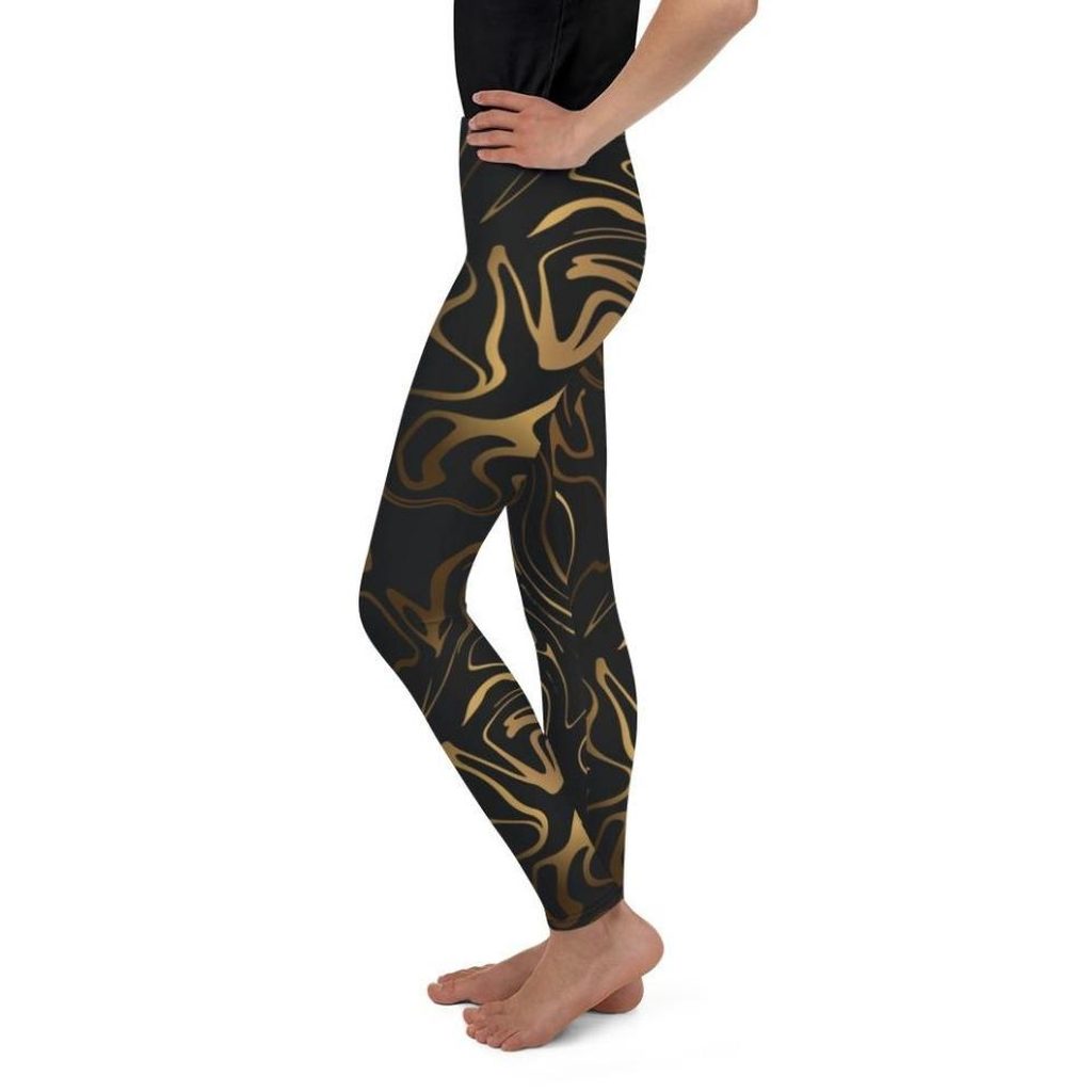 Black & Gold Youth Leggings