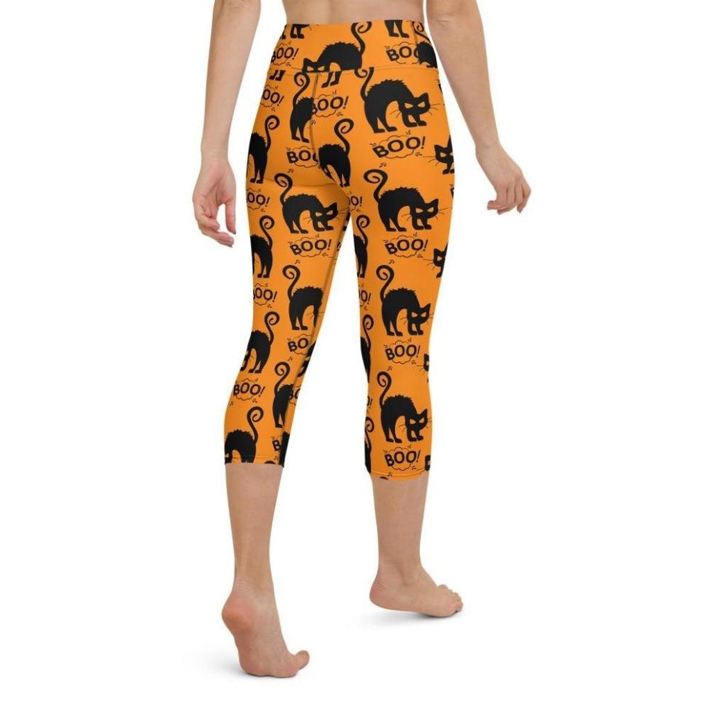 Black Kitty Halloween Biker Shorts
