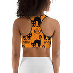 Black Kitty Halloween Sports Bra