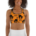 Black Kitty Halloween Sports Bra