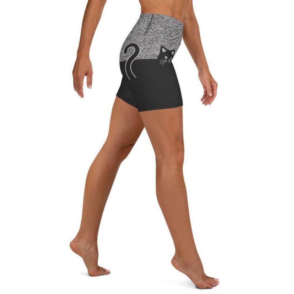 Black Kitty Yoga Shorts