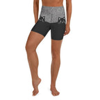 Black Kitty Yoga Shorts