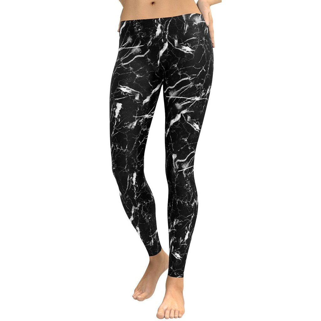Black Marble Leggings