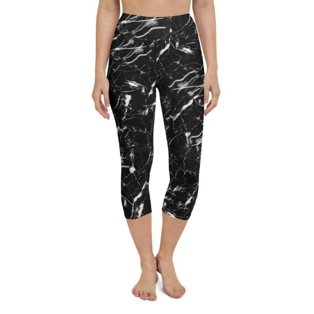 Black Marble Yoga Capris