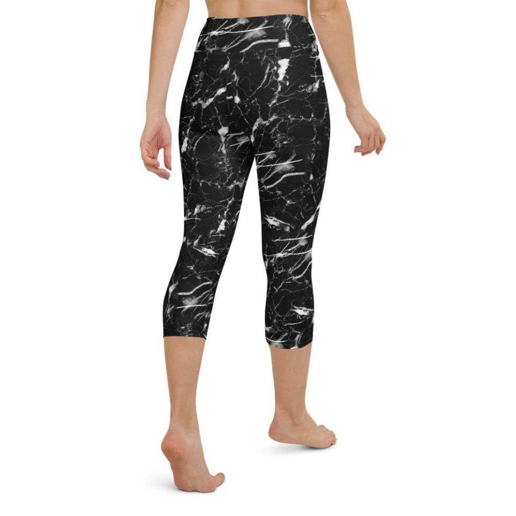 Black Marble Yoga Capris