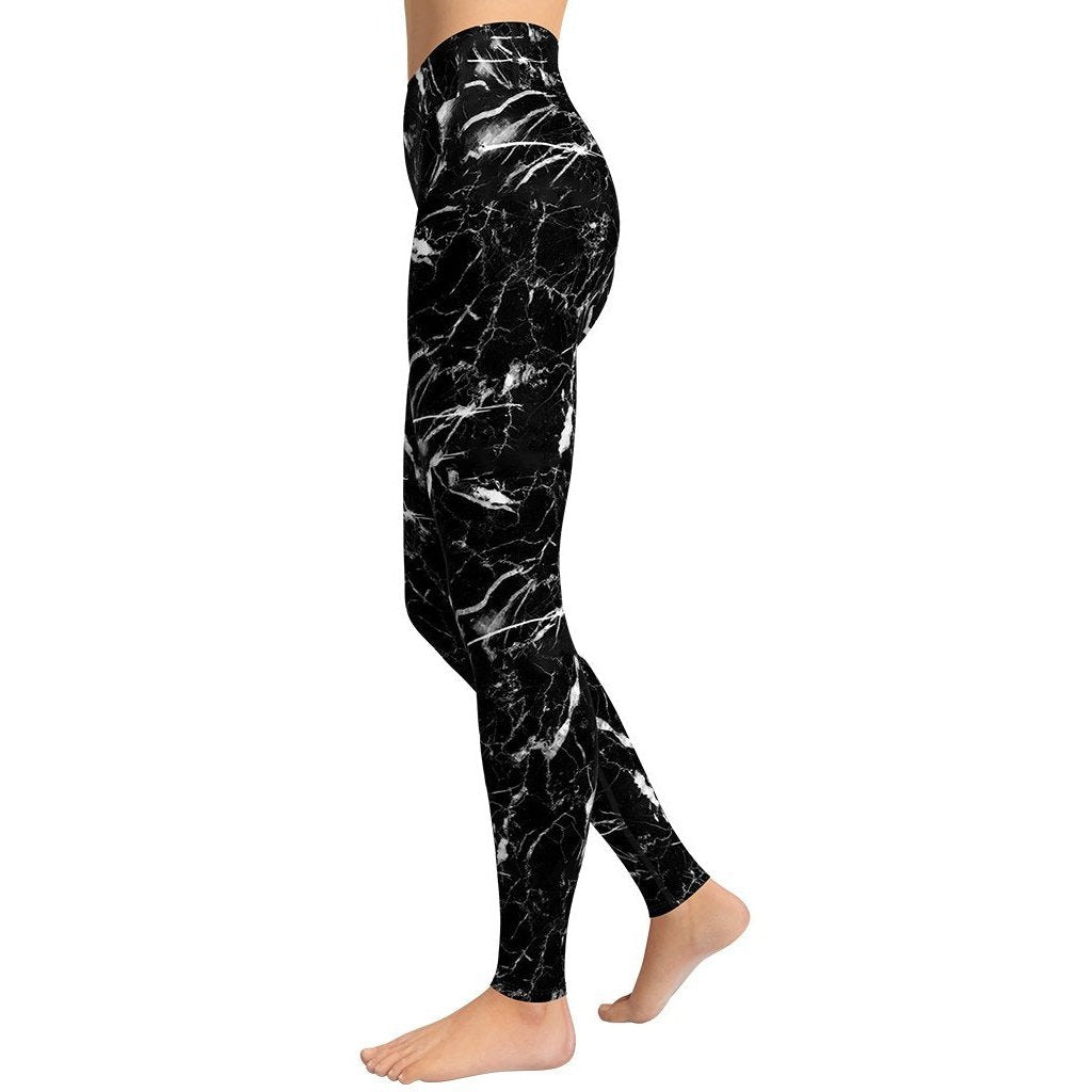 Black Marble Yoga Leggings